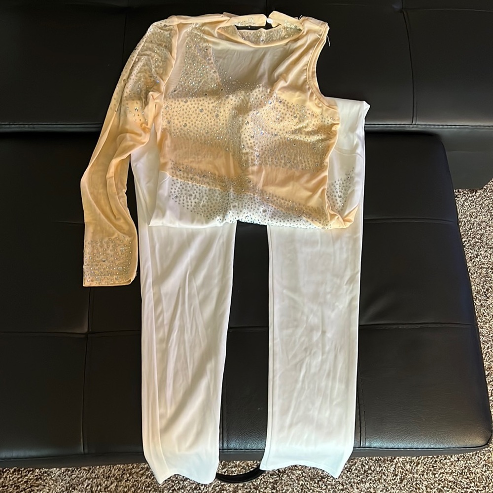 Jumpsuit romper with rhinestones